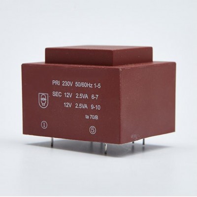 CE ROHS 230V 12V 5VA Encapsulated PCB Mount Power Transformer